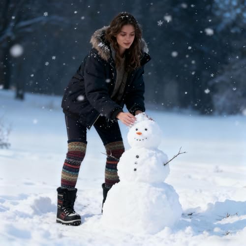 Image of Leg Warmers for Women Long Wool Boot Warmer Thick Warm Leg Warmers for Winter