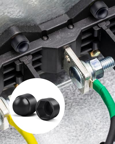 Jeboler Kunststoffkappen Schraubenkappen M8, 25 Stück Schwarz Schutzkappen für Schrauben M8 (RAL 9005), Abdeckkappen für Muttern Endkappen für Schrauben Sechskantmutter Kappe