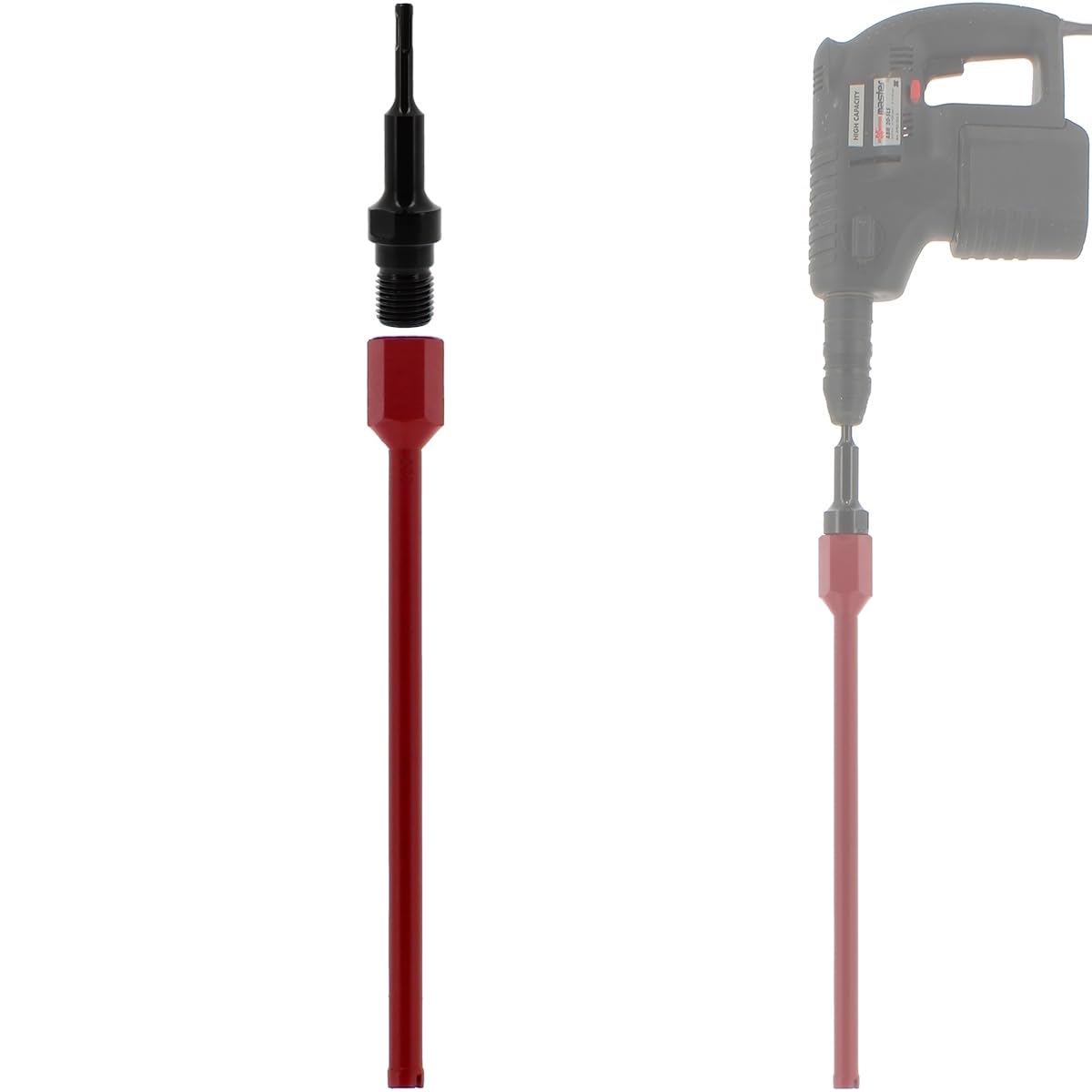 Corona de diamante Ø 22 mm con adaptador para taladro y martillo perforador SDS-plus