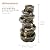 Alpine Corporation WIN1146 Outdoor Floor Cascading 8-Tiered Rock Garden Water Fountain with LED Lights, 58", Gray