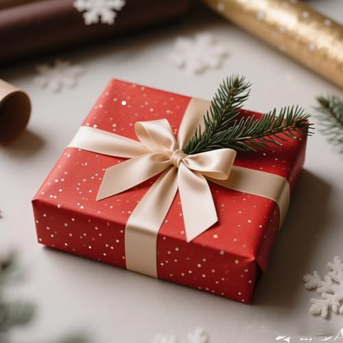 Image of Red Glitter Tissue Paper for Gift Bags 36 Sheets 14x20 Inch - Recyclable Wrapping Paper for Weddings, Birthdays, Party & Festival Decorations DIY Craft Supplies