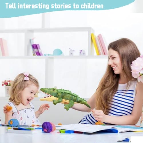 Lilizzhoumax Simulation Crocodile Hand Puppet Plush Toy Stuffed Animal handpuppet Fluffy Crocodile Cute Role-Playing Child Interactive Early Education Toys Home Decoration Animal Toys Gift for Kids - Image 4