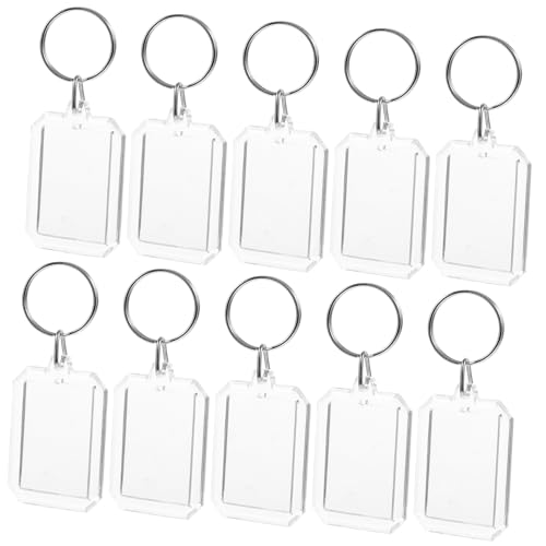 SHERCHPRY 10piezas Llaveros Acrílicos Transparentes Para Fotos De Llaveros Para Manualidades Para Decoración Personalizada y Souvenirs