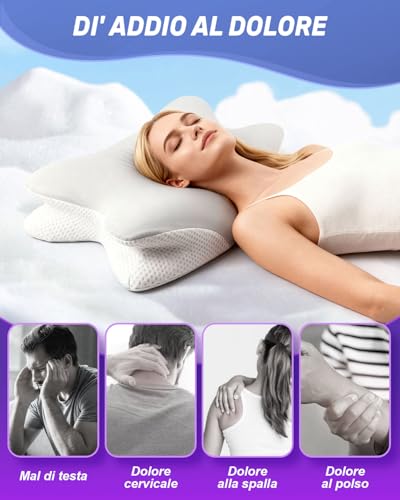 Trongle Cuscino Cervicale Ortopedico, Supporto Ottimale Per Collo E Spalle, Allevia Dolori E Tensioni, Perfetto Per Dormire Laterale, Supino E Prono, Cuscino Anti Russamento - 6