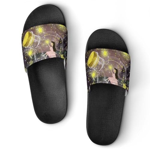 Sandales chaussons de maison : claquettes femme des étoiles et de bain