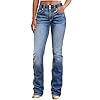 Flamingals Boot Cut Jeans for Women High Waist Tummy Control Straight Flare Trendy Denim Pants