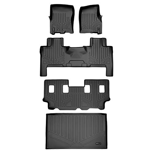 MAXLINER Floor Mats and Cargo Liner Behind 3rd Row Set Black for 2011-2017 Expedition EL Navigator L with 2nd Row Bench Seat Or Console