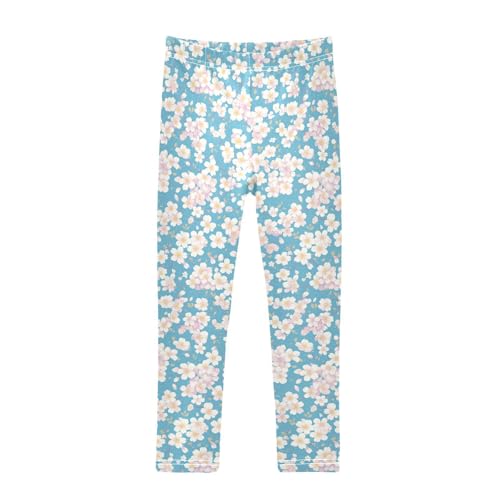 KLL Cherry Blossoms Toddler Girls' Basic Leggings Stretchy Full Length Sweatpants Gym