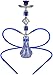 RMAN® Shisha Narghilè 55cm con 2 Tubo in Silicone Hookah Kit Completo Professinale in Alluminio Piccolo Pinze per Carbone, Blu immagine