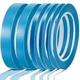 Nezyo 6 Pcs Vinyl Pinstripe Tapes Masking Painter Tapes High Temperature Low Tack Automotive Car Paint for Easy Removal Trim Thin Finishing Masking(Blue,1/16, 1/8,1/5,1/4,1/2, 3/4 Inch)
