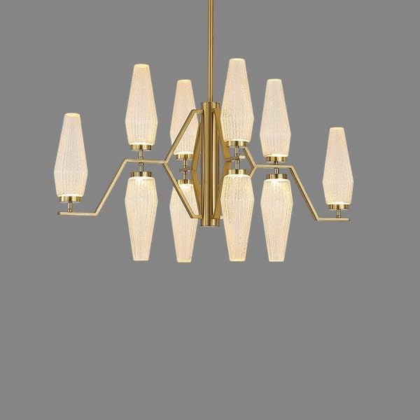 Generico Lampadario moderno, Luci a sospensione for lampadari da soggiorno Lampade a Illuminazione for tavolo pranzo Lampada a dorata Lampadario a soffitto for camera letto(12 heads,White Light)