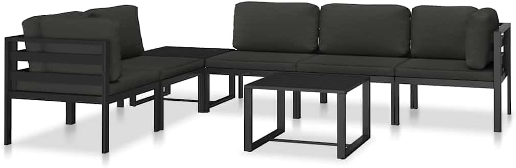 vidaXL Sectional Corner Sofa, Corner Chair with Cushions, Modular Seat, Single Sofa Chair for Indoor and Outdoor, Rustic, Aluminum PE Rattan