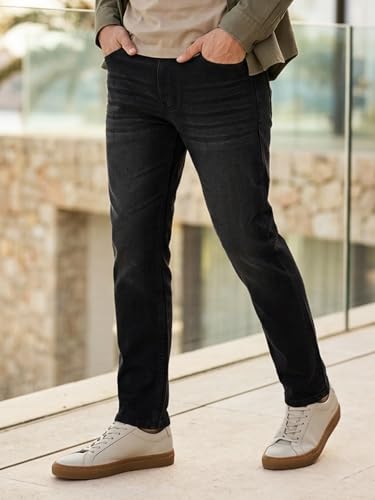 Image of Urbano Fashion Men's Mid Rise Slim Fit Washed Jeans Stretchable