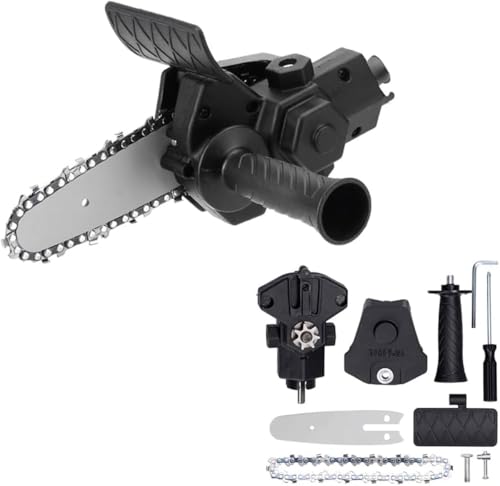 Image of Drill Convert to Chainsaw Attachment Accessory Woodworking Cutting Tool Pruning Chainsaw Power Chain Saws for Tree Trimming Wood (4-inch)