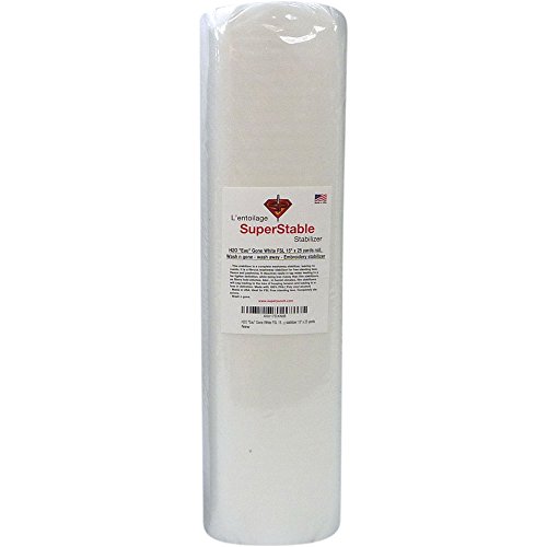 SuperpunchWash Away Stabilizer, SuperStable H2O Eau Gone White FSL 15 inch x 25 Yard Roll - Machine Embroidery Stabilizer Backing, Wash n Gone Wash Away for Free Standing Lace, Made in USA