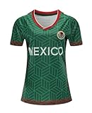 Women Soccer Jersey Sports Fans Outdoor T-Shirts Athletic Slim Fit Activewear Tee Mexico Soccer Shirt Green XL