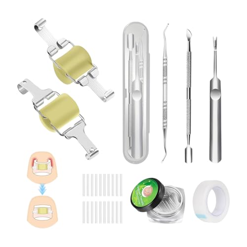 26 Stücke Zehennagel Korrektur Nagelspange Fußnägel Ingrown Toenail Eingewachsene Zehennägel Set Gilt Für Deformierte Nägel Mit 2 Nagelkorrekturspange 20 Nagelpads 3 Nagelknipser 1 Klebeband