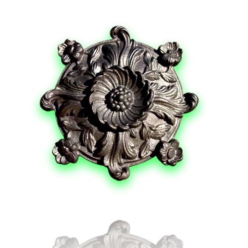 Déco fer Forgé-ROSACE FONTE DECORATION- H 170 mm par 170 mm- Pour Porte Portail Portillon battant coulissant -1 Inserts Taraudés M5 Face Arriere-Usage...