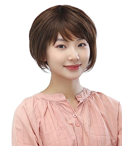 HIYE ウィッグ 人毛100% フルウィッグ ボブ 自然 O型つむじ ショート 超リアル 頭頂部 女性用 かつら 抗菌 医療用ウィッグ m20b