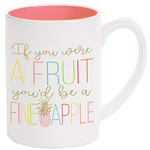 X&O Paper Goods QMB5-21690"If You Were A C.R. Gibson"If You Were A Fruit You'd Be a Fineapple" Kaffeebecher, glasiertes Porzellan, 473 ml, mehrfarbig Cover