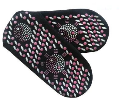 DesigneezTaichi Self-heating tourmaline magnetic massage knee socks athlete's foot micro-thermal health socks & Color: Black