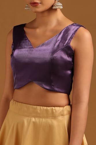 Image of Soch Womens V-Neck Tissue Princess Line Padded Sleeveless Blouse