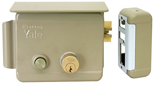 YALE Serratura elettrica da applicare Y68880501 DX con mandata K e pulsante, Acciaio Verniciato