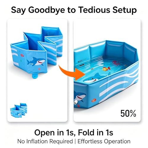 Image of Toddler Bathtub for Shower, Portable & Foldable Bathtub for Kids
