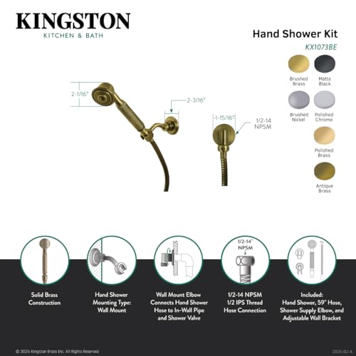 Kit de regadera de mano Kingston Brass KX1071BE cromo pulido miniatura 3