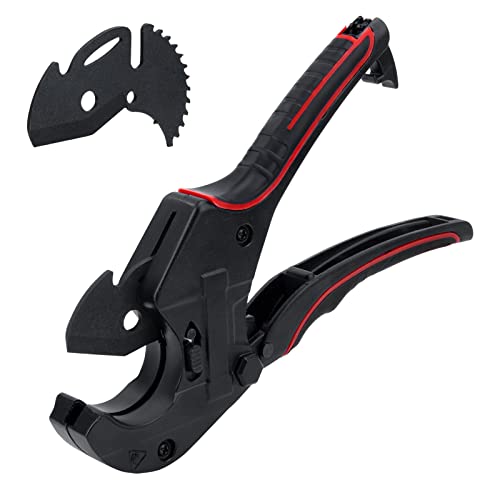 Cortador de PVC Plástico Cortador de Tubos Tipo Trinquete PPR/PE/PVC/PP/PEX, 42 mm Cizallas Cortadoras de Tuberías para Herramientas de Electricista y Carpintería Cover