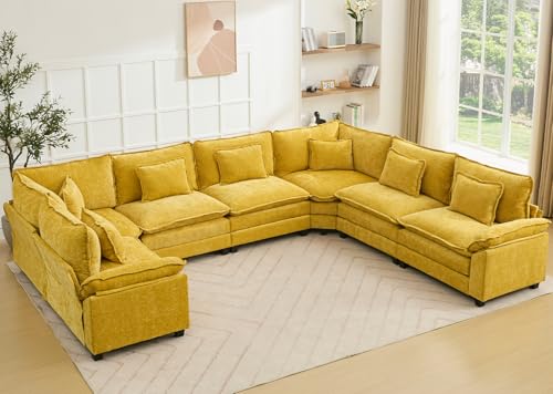 BIAOZHIKE Oversized Modular Sectional Sofa Set, Convertible Deep Seat Cloud