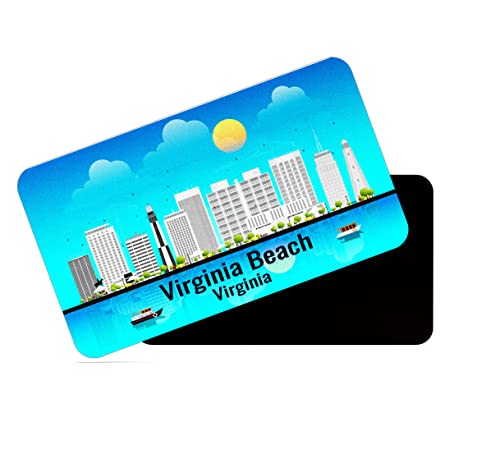 Image of dhcrafts Rectangular Rubber Fridge Magnet /Magnetic Card Blue Virginia Virginia Beach Design Pack of 1 (8.6cm x 5.4cm)