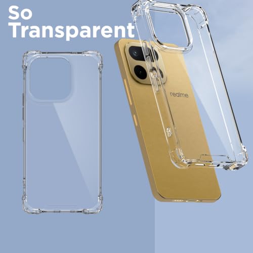 Image of Outlouders Back Cover for Realme 16 Pro Plus 5G Clear Transparent PC + TPU Bumper Case with Raised Edges for Shockproof Protection (Transparent)