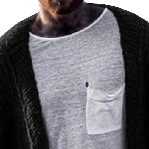 Men's Cable Knit Soft Long Sweater Loose Fit Open Front Warm Sweater Cardigan Fashion Solid Sweaters2