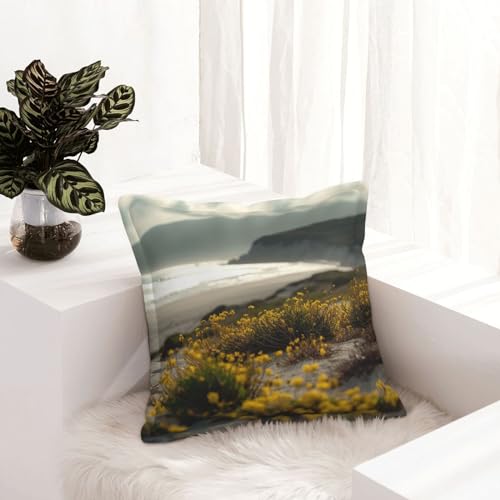 Housse de coussin de canapé moderne jaune décoration ferme