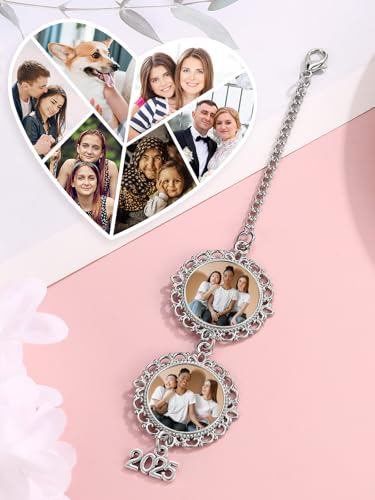Jovivi Personalized Graduation Cap Tassel Memorial Photo Charms Custom Graduation Gift DIY Picture Chain 2025 Graduation Cap Photo Pendant Decor Graduation Presents for Cap Gown Ceremony