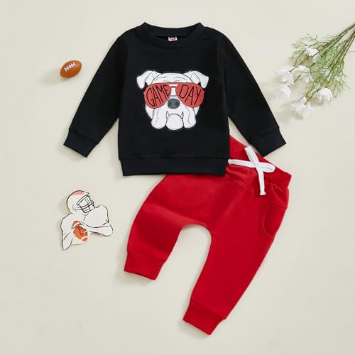 Toddler Baby Boy Football Outfit Game Day Sweatshirt Top and Pants Set 2Pcs Infant Fall Winter Clothes2