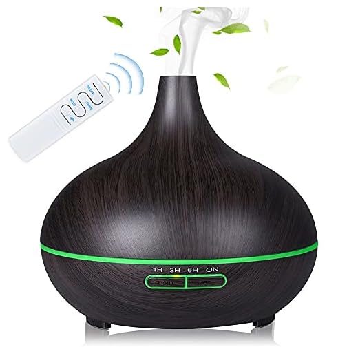 Phiraggit Doftspridare 550 ml aromaterapi luftfuktare ultraljudsnebulisator rumsluftfuktare eteriska olja doftspridare med 7 färger LED fuktfrisättning för rum, kontor, yoga, spa etc