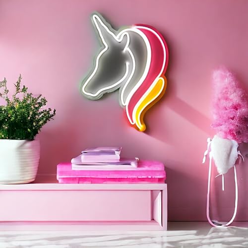 Image of Unicorn Neon Sign - Multicolor LED Wall Light for Kids Bedroom, Living Room, Party & Cafe Decor