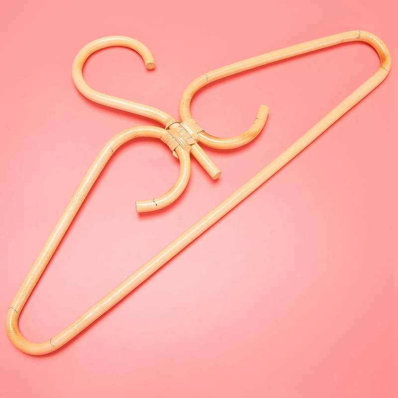 2Pcs Rattan Clothes Hanger Natural Rattan Hand-Woven 3 Hook Hanger for Home Wardrobe Clothing Store Decor 40x20cm