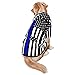 Thin Blue Line American Flag Hoodie Stylish Dog Clothes Sweater Sweatshirt Fashion Outfit for Dogs Medium Large