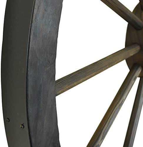 WATSONS CARTWHEEL - Decorative Solid Wood Garden Wheel Ornament with Metal Rim
