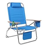 Big Jumbo 500 lbs XL Aluminum Heavy Duty Beach Chair for Big & Tall - 4 Reclining Positions