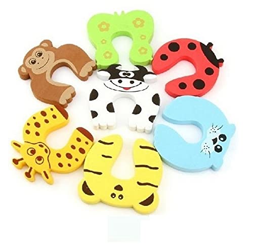 A&S Creavention Animal Foam Door Stopper Cushion Children Safety Finger Pinch 7PCS Set (Mix on Each)