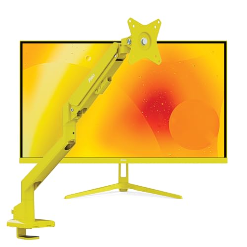 Image of Pixio PX248 Wave Yellow 24 inch 200Hz Refresh Rate FHD 1080p Resolution Fast IPS Panel 1ms GTG Response Time Gaming Monitor and PS1S Wave Yellow Single Monitor Arm