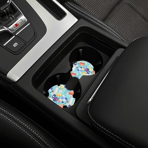 Portavasos para automóvil 2 piezas negro neopreno miniatura 6