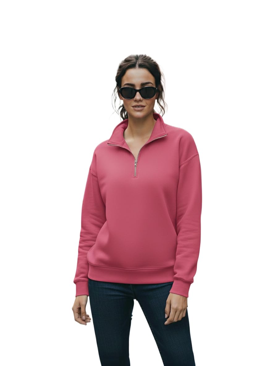 Women’s Fleece Half-Zip High Neck Sweatshirt | Warm & Stylish Winter Wear -JM.4380-image-47
