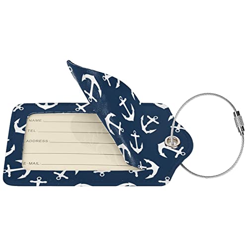 Mortgats CMDPH41_378513425_215 Anchor Navy 1 Pcs Luggage Tag Pu Leather Baggage Tags Suitcase Labels Identifiers thumb #1