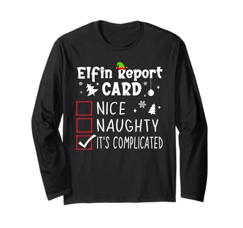 Funny Matching Couple Christmas Nice Naughty Funny Xmas List Langarmshirt