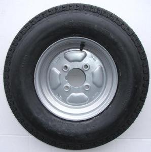 leisure MART 500 x 10 inch trailer wheel and tyre with 6 ply tyre and 4 inch PCD Pt no. LMX265